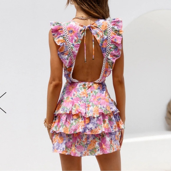 Hello Molly Floral Ruffle Mini Dress - Picture 1 of 13